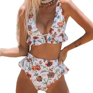 2-piece high waisted swim suit
